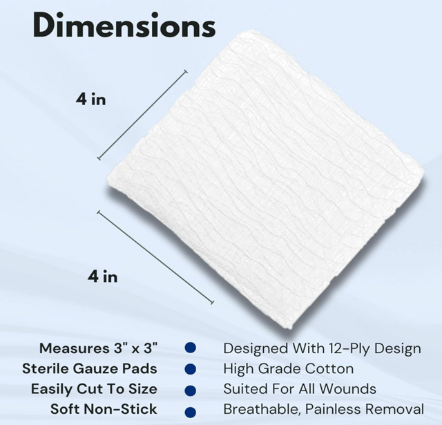 Urban Medical Gear® 4” x 4” Sterile Gauze Pads – 12-Ply, Individually Wrapped for Wound Care