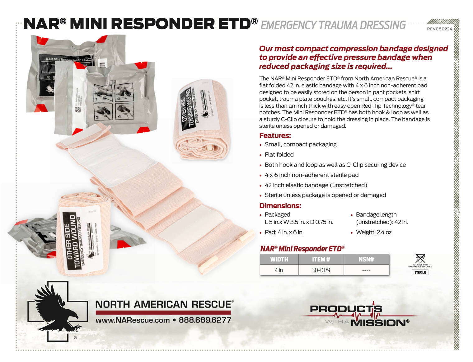 NAR Mini Responder 4" ETD (Emergency Trauma Dressing)