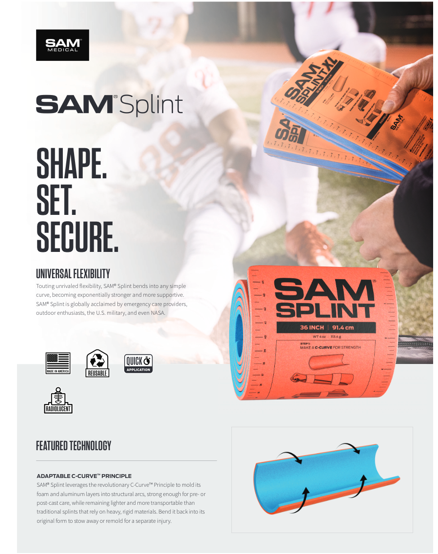 SAM Splint - 24” (Orange/Blue) | Compact & Versatile Medical Splint for Immobilization