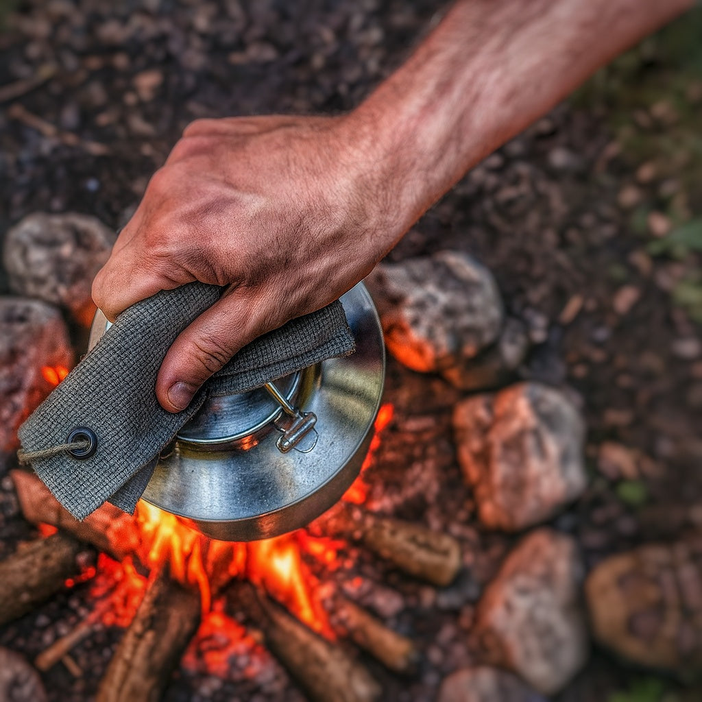 Camp Rag - Burn Proof Work Cloth built from Durable Kevlar Fabric w/ Lanyard Grommet.