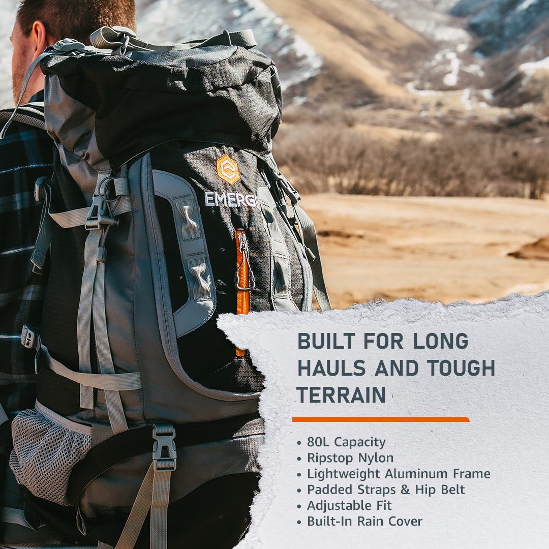 80l hiking backpack 80L Survival Backpack