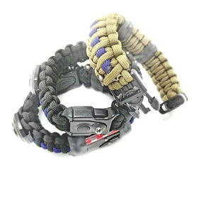 First Responder Strap - Police LEO backup duty gear w/ light, cuff key, seatbelt cutter, compass. | Urban Medical Gear Medium Large / Black w/ Thin - Paracord Straps by Superesse Straps LLC