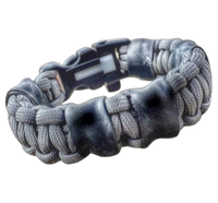 Scout Slimline: Minimalist's Paracord Bracelet for Survival Essentials - Fire, Cut, Shelter, Signal Small fits 6.25" to 7" wrists / Tactical Black /